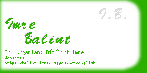 imre balint business card